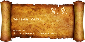 Mehsam Vazul névjegykártya